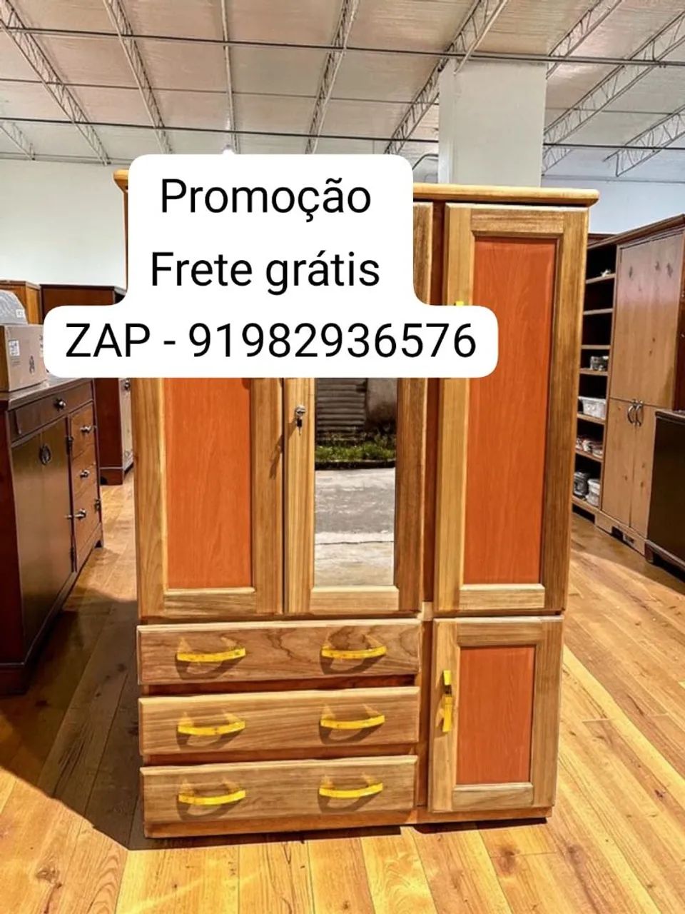Guarda roupa de solteiro com espelho NOVO! - Foto 2