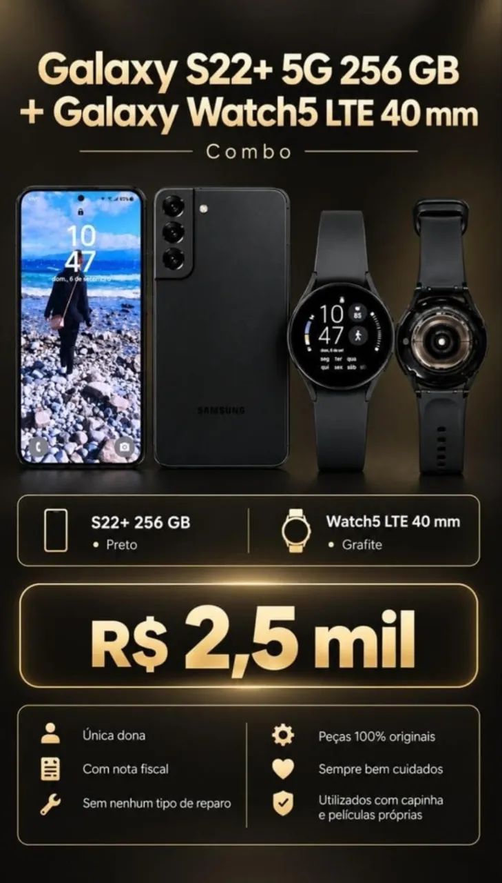 Celular Samsung s22+Watch5 lite