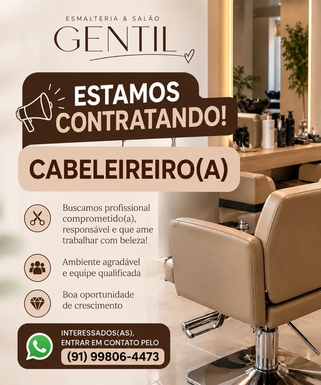 Vaga para Cabeleireiro (a)