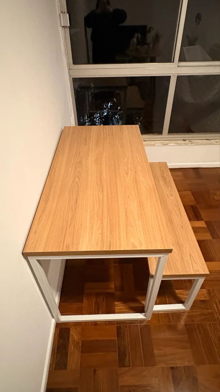 Mesa + Banco - Estilo Industrial, Pouco Uso - Foto 2