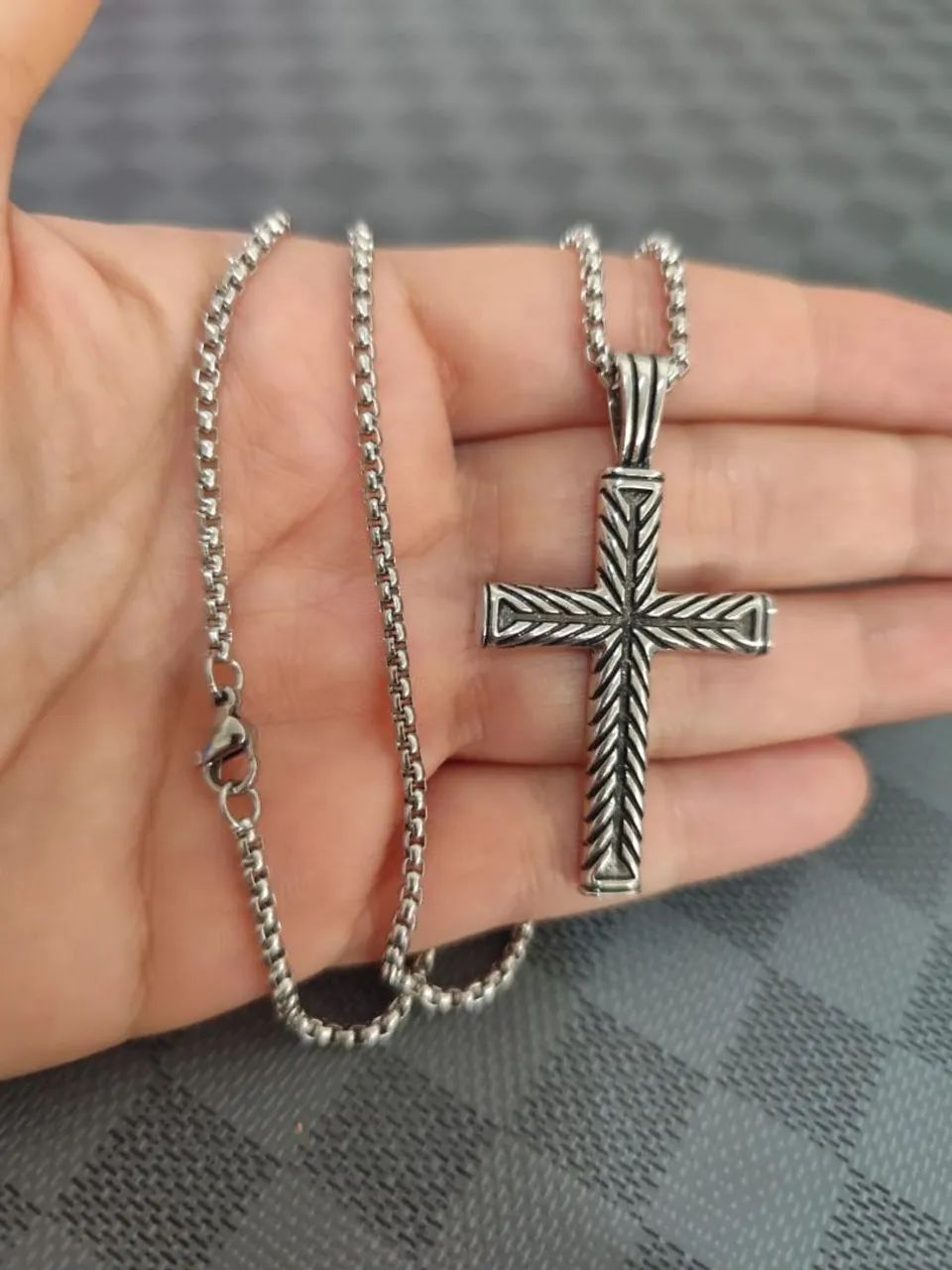 Cordão + Crucifixo Aço Inoxidável  - Foto 5