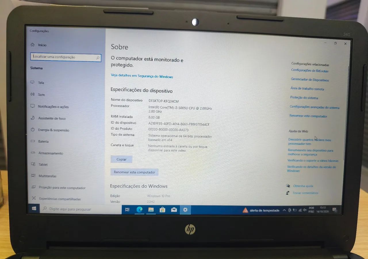 Notebook HP G240 G4 i3-5gen  - Foto 2