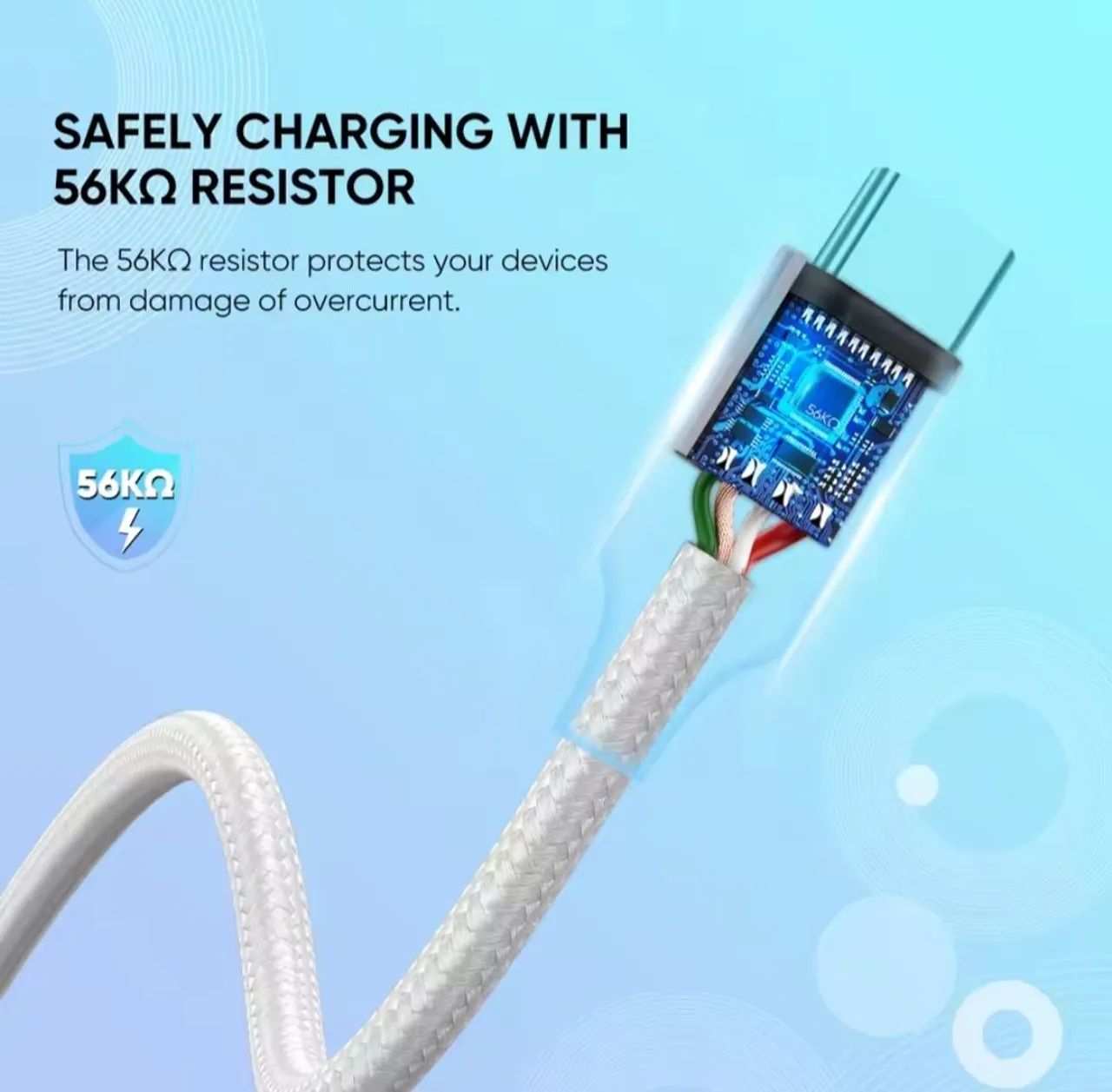 Cabo USB Ugreen Tipo A para C carga rápida 1M Branco - Foto 3