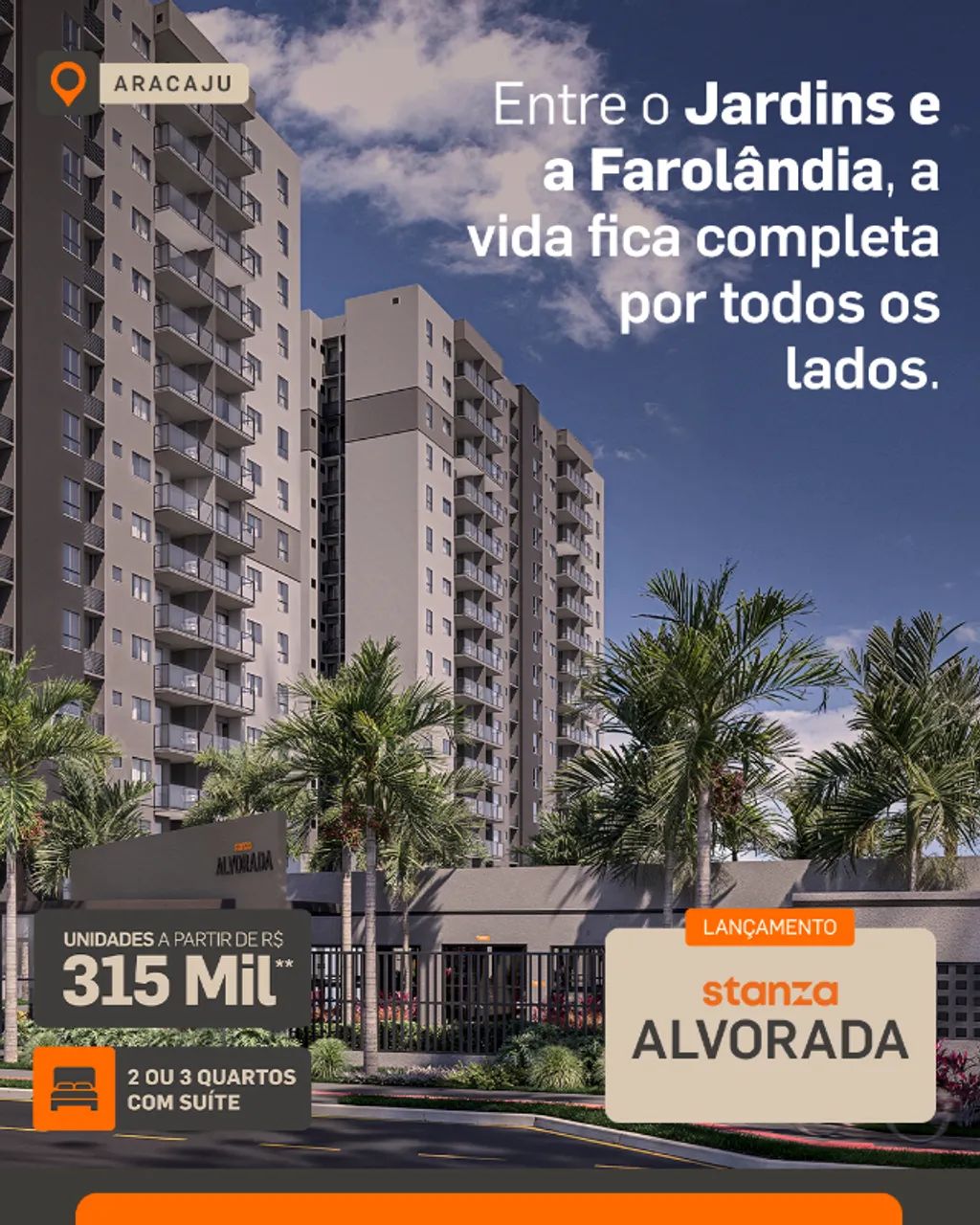 Lançamento Alvorada - Farolândia - 2 e 3/4 com suite e Varanda - ITBI e Cartorio Grátis!