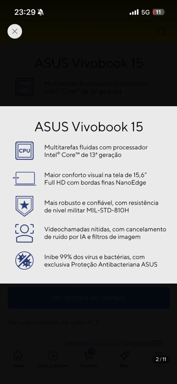 Asus Vivobook 15 x1504va i5 - Foto 2