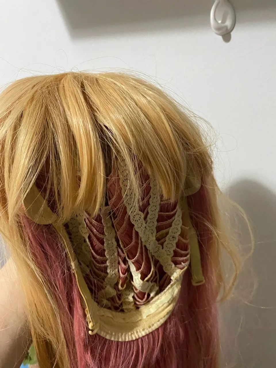 Peruca loira com pontas rosas para cosplay  - Foto 5