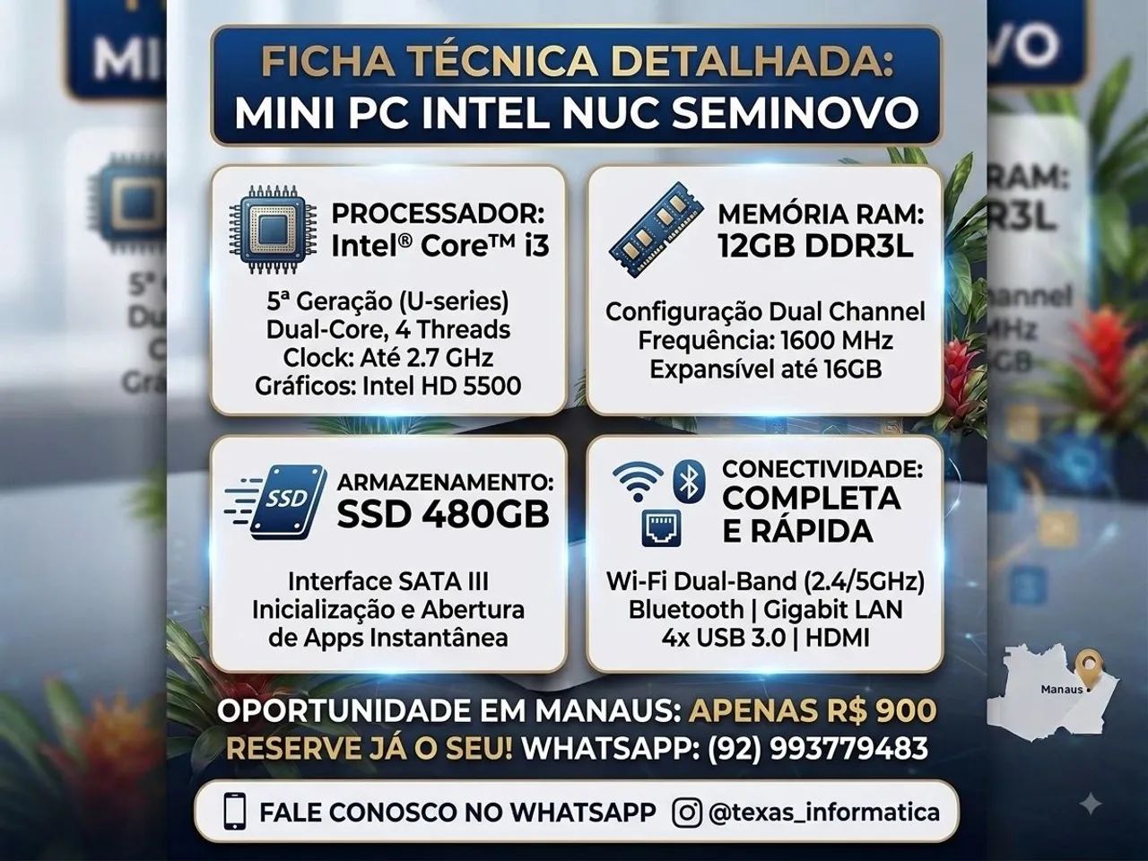 Mini PC Intel NUC NUC5i3RYH (Seminovo) - Desempenho Compacto e Ágil! - Foto 3