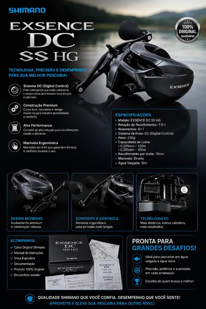 Shimano Exsence DC SS Hg direita nova garantia - Esportes