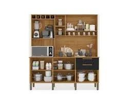Armário Cozinha Topazio 6Pts 2Gvs Cinamomo.Preto Salleto - Entrega Rápida!  - Foto 2