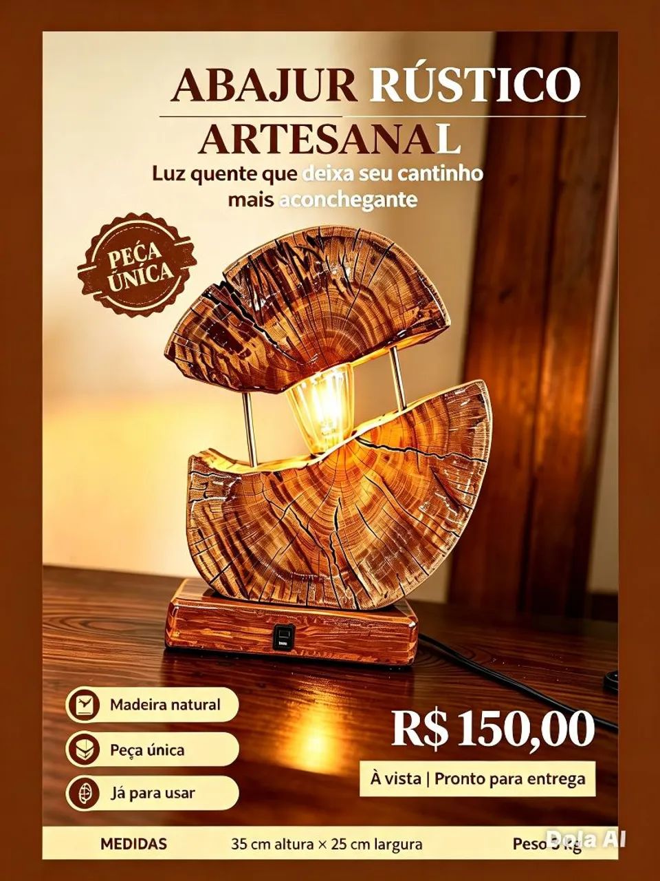 Abajur rústico 