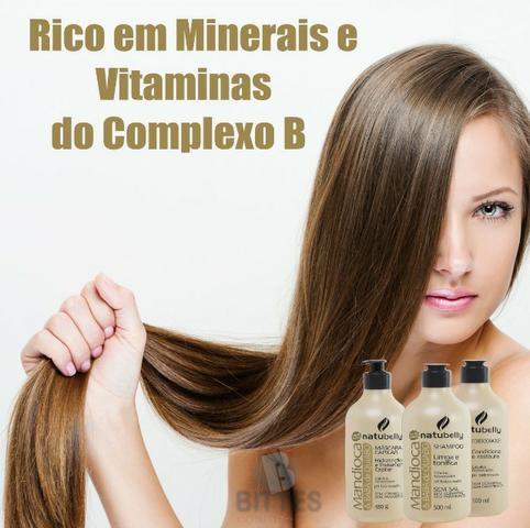Hidratação Profunda Brilho e Maciez Para Cabelos Ressecados Mandioca com Quiabo Natubelly - Foto 4