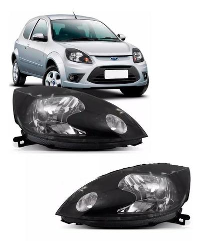 Par Farol Mascara Negra Ford Ka 2008 2009 a 2013 2014