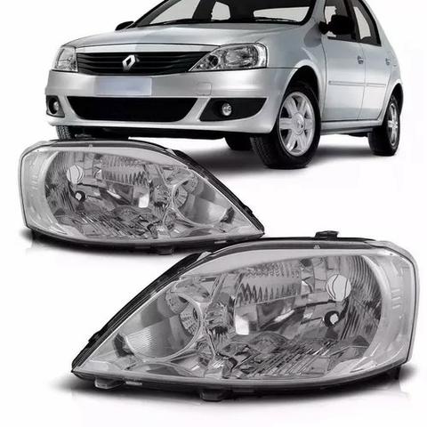 Par Farol Cromado Renault Logan 2011 2012 2013