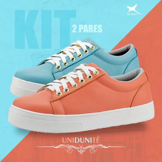 KIT 2 PARES TÊNIS CASUAIS MR.GUTT-COURO LEGÍTIMO