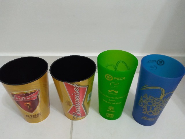 Quatro Copos Copa Do Mundo Brasil E Rússia 2014 E 2018 Budweiser - Foto 2