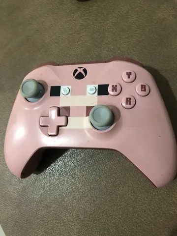 Controle xbox minecraft rosa