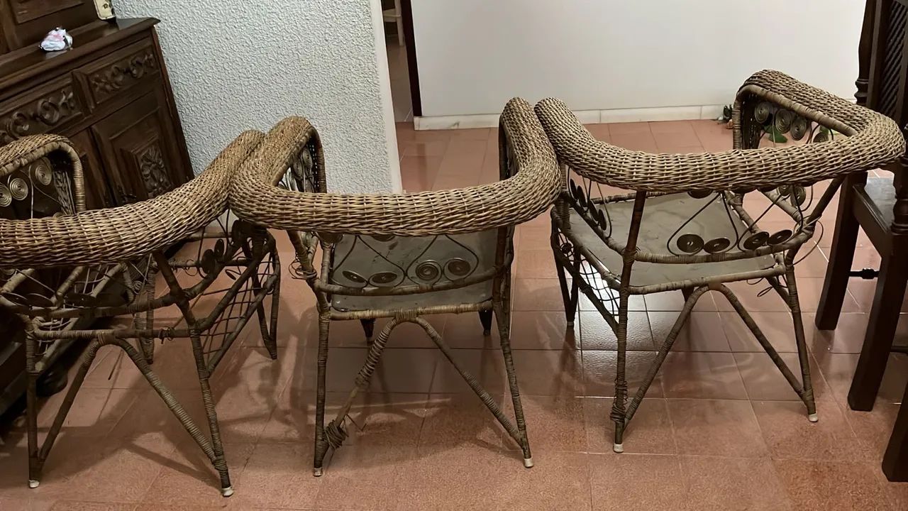 Conjunto de Poltronas em Vime - Rústico e Elegante (usado) - Foto 2