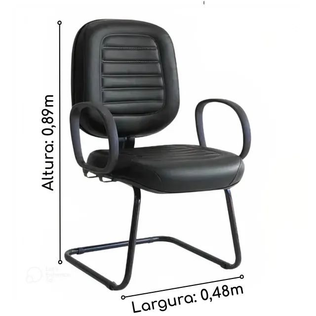 Cadeira Diretor Base em ?S? Preta com Braço Corsa Conforto Ergonômico Modelo 30300 - Foto 4