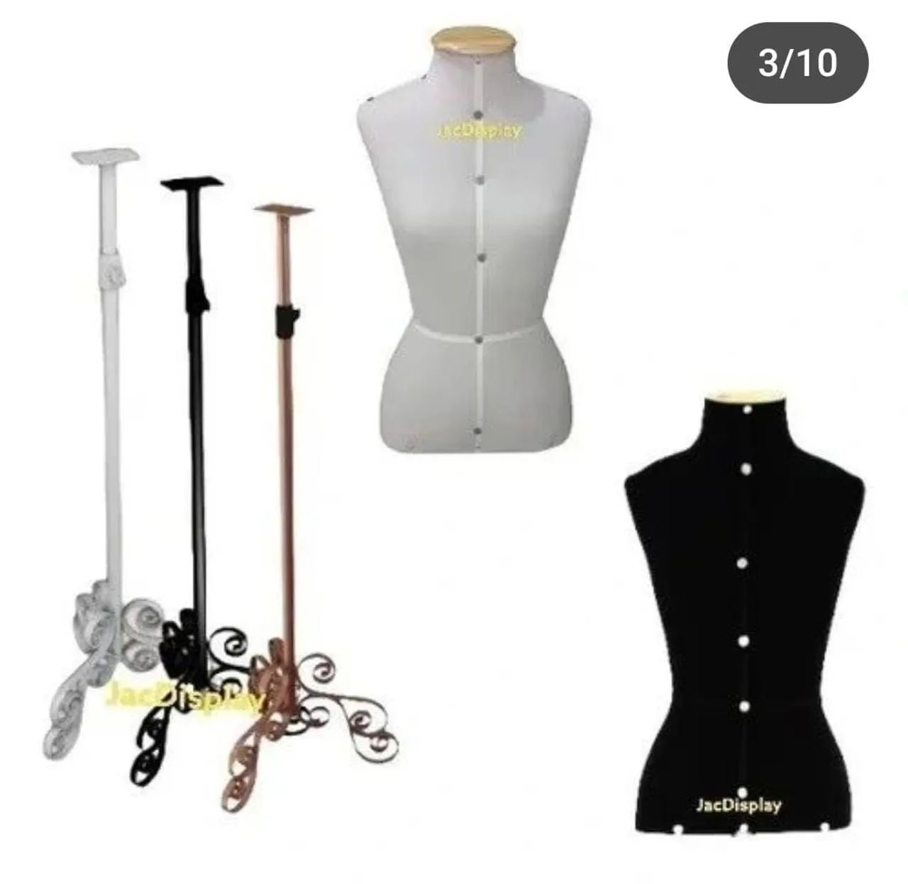 Manequins de busto com suporte bustos para loja de roupas - Foto 4