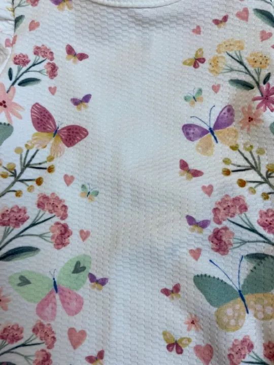 Body cea baby club novo com etiqueta/tag borboletas e flores manga longa 6 meses - Foto 3