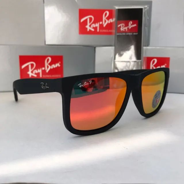 Óculos Ray ban Justin Red fire lentes polarizadas - Foto 6