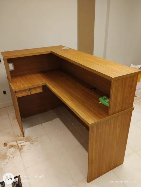 Balcão L simples amadeirado freijó - Foto 2