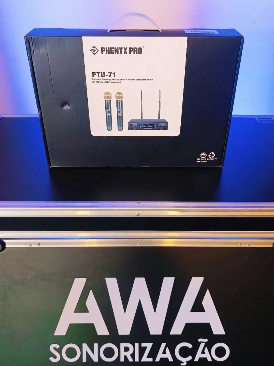 Sistema de Microfone Sem Fio UHF Duplo com Varredura Automática Phenyx Pro PTU-71-2H - Foto 6