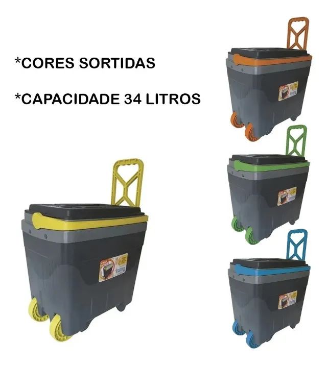 Caixa Térmica 34 Litros Com Rodinha Camping, Pesca, Cooler ANTARES - Foto 4