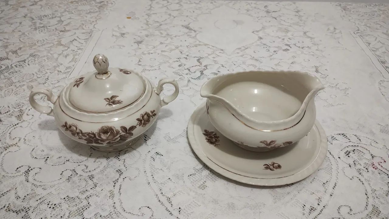 Conjunto de louças floral para servir64310254858498121