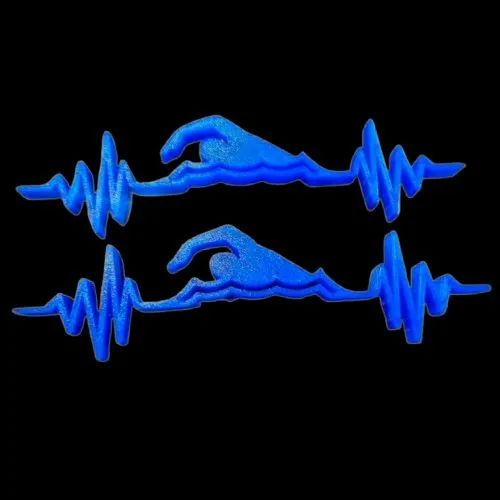 Decoração de Natação com Design de Ondas do Mar