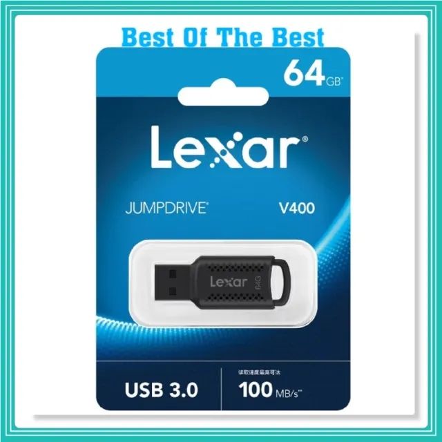 Lexar Jumpdrive V400 64gb USB 3.0 Black Flash Drive
