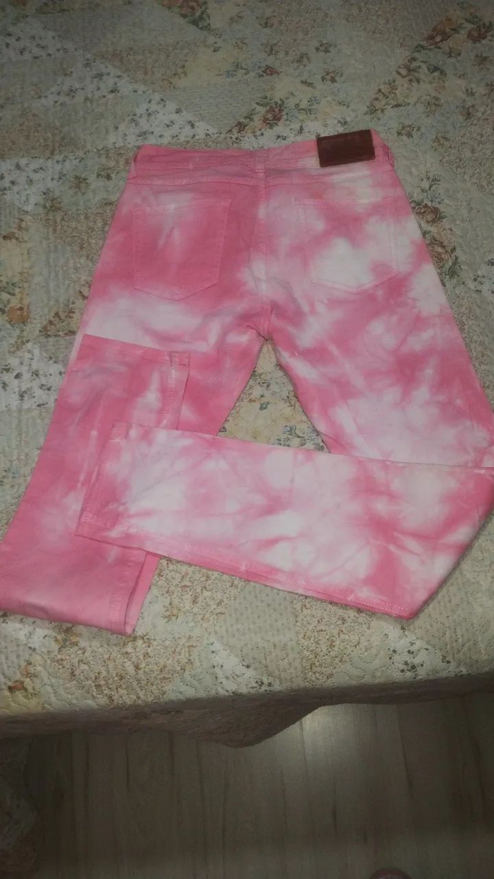 Calça Jeans Tie Dye Rosa Hering - Foto 2