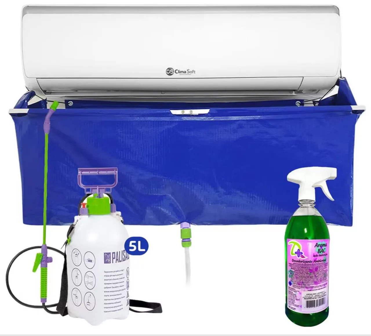 Kit Limpeza Ar Condicionado 30 Mil Btus Split Bolsa Coletora