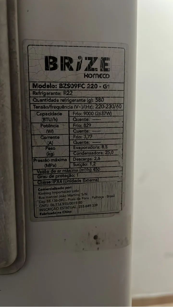 Ar Condicionado 9000 BTUs Brize Komico 220V - Foto 5