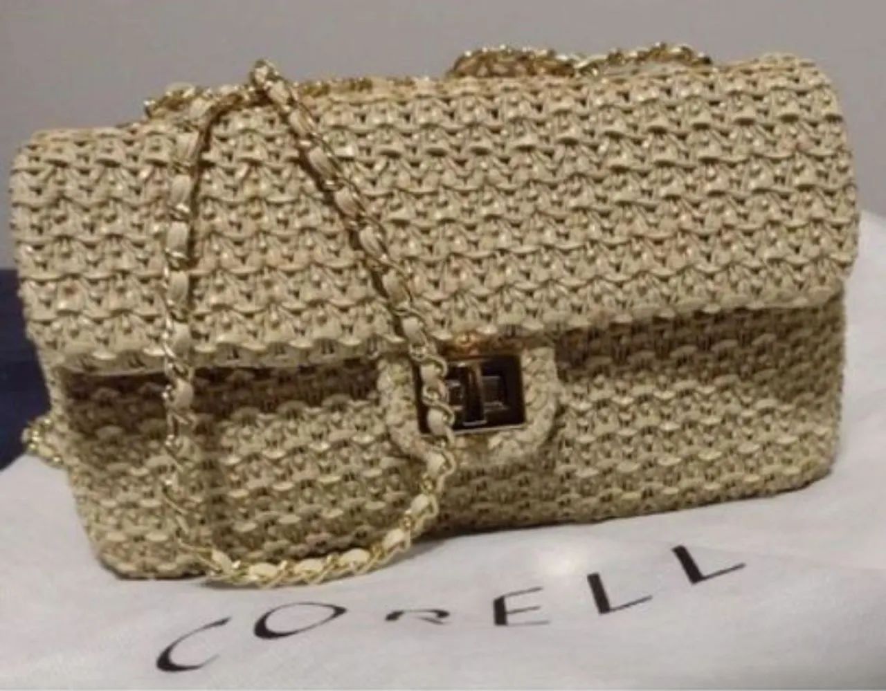 Bolsa off white 100% couro Corello 