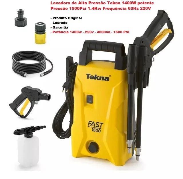 Lavadora de Alta Pressão Tekna 1400W potente Pressão 1500Psi 1.4Kw Frequência Promoção 1un - Foto 4