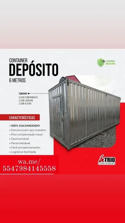 Container 6 metros Desmontável - 12 unidades - Foto 2