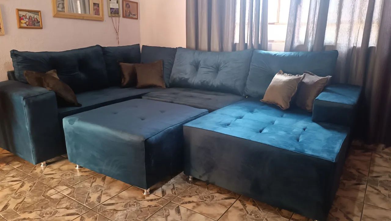 Sofá de Canto Azul - Conforto e Estilo! - Foto 4