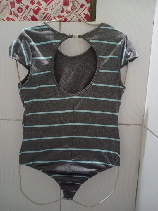 Body listrado Feminino M - Foto 4