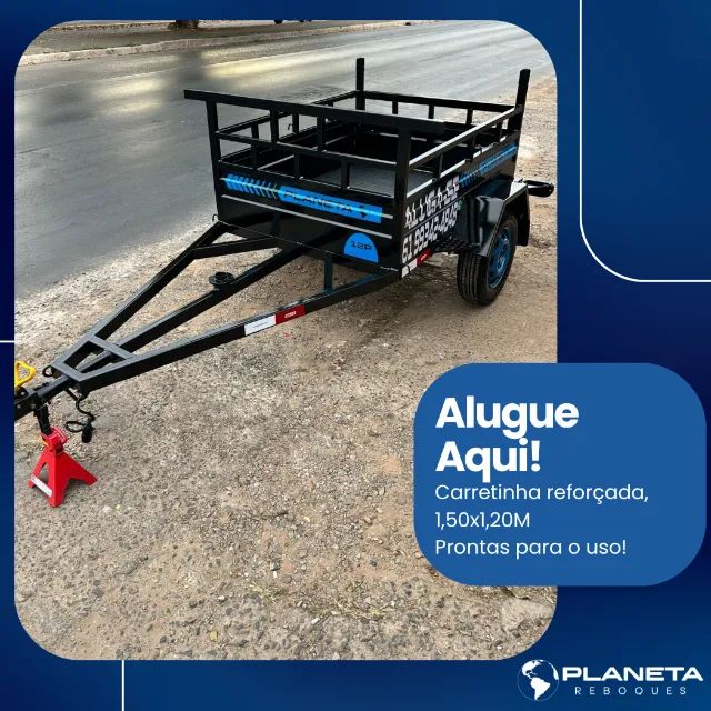 Carretinha Reforçada 1,50x1,20m - Aluguel Diário