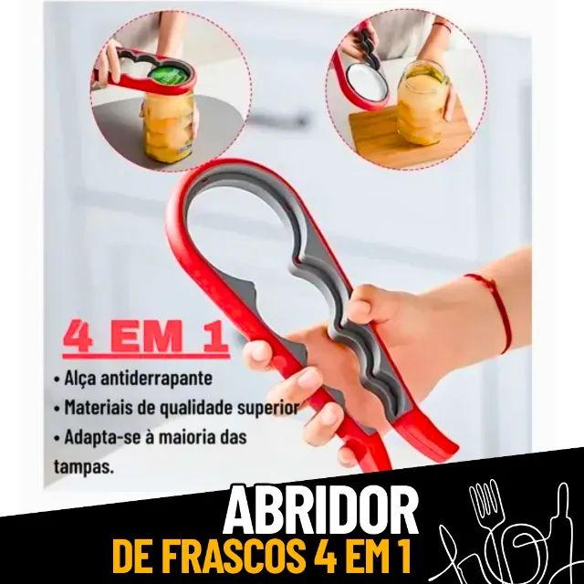 Abridor de Tampas Com 4 Bocas Universal Potes Vidro Conserva _ CS235