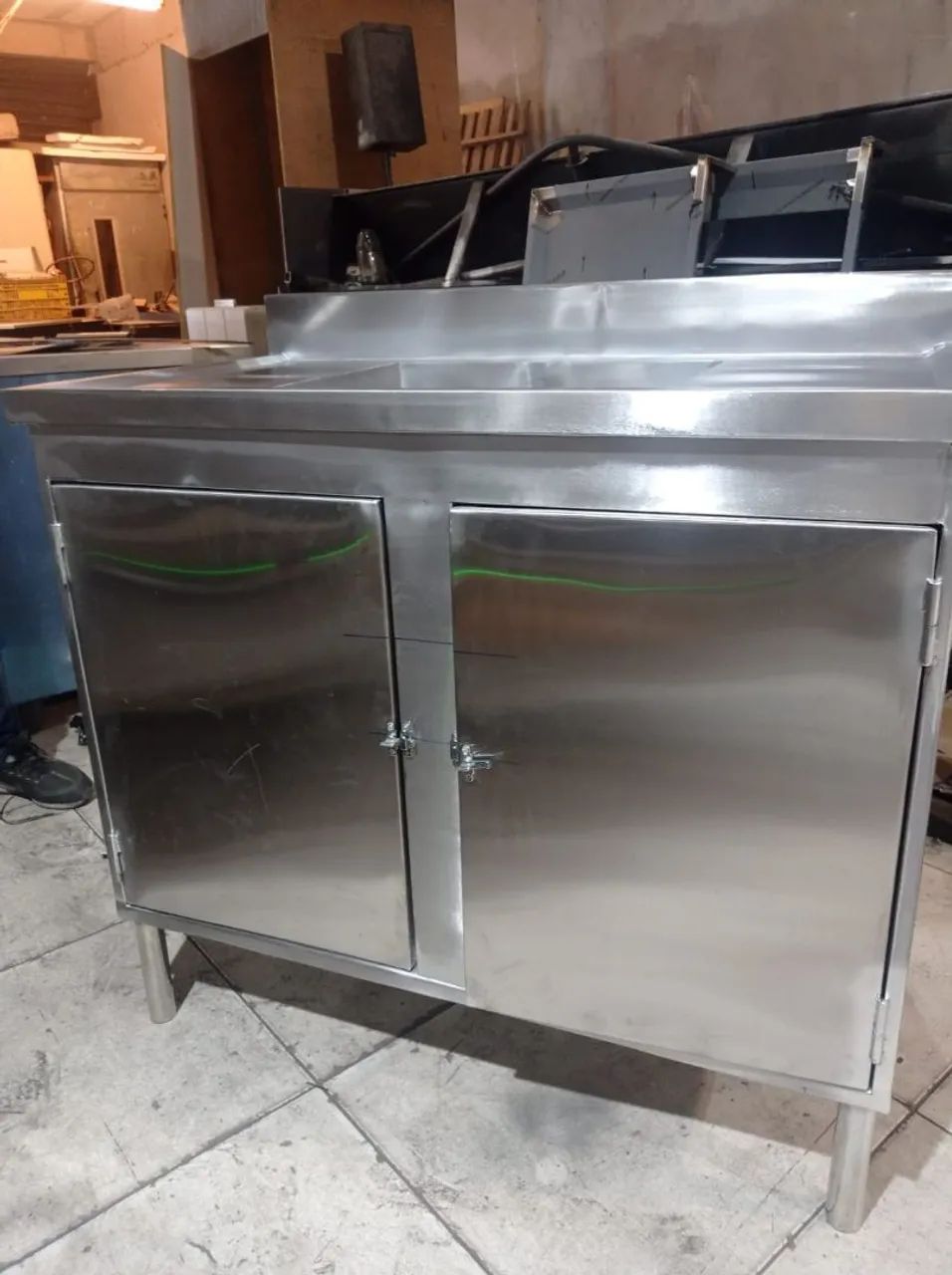 Bancada em aço inox com 2 cubas - Foto 3