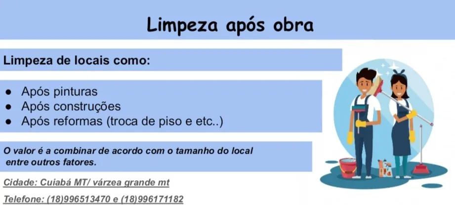 Limpeza de locais que passaram por obras e reformas e mudanças de casa