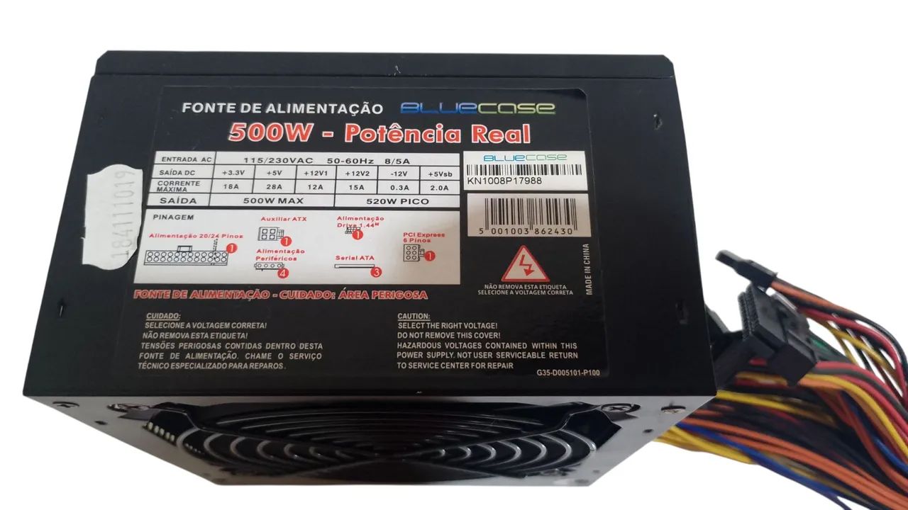 Fonte atx real bluecase 500w  - Foto 3
