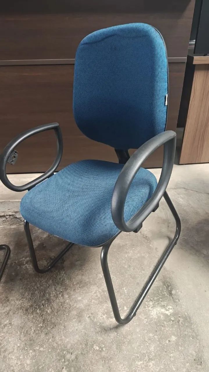 Cadeira DIRETOR  Escritório Azul com Braços  - Foto 2