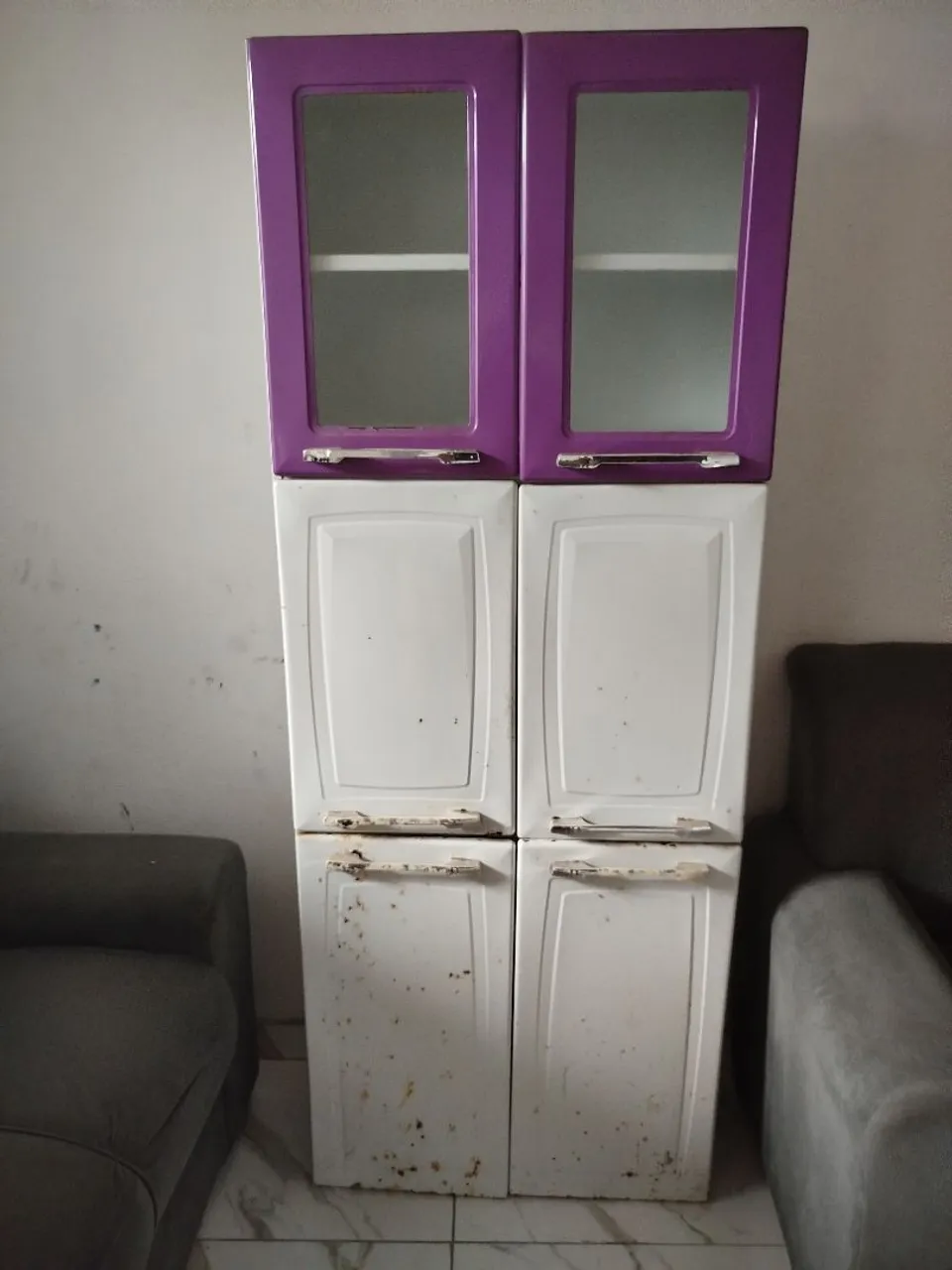 Armário de Cozinha/Quarto com Vidro