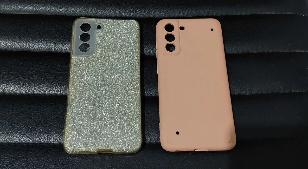 Kit com 2 capinhas para Samsung Galaxy S21 FE Brilhante e Rosé