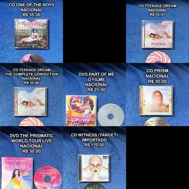 Kit CDs e DVDs Katy Perry