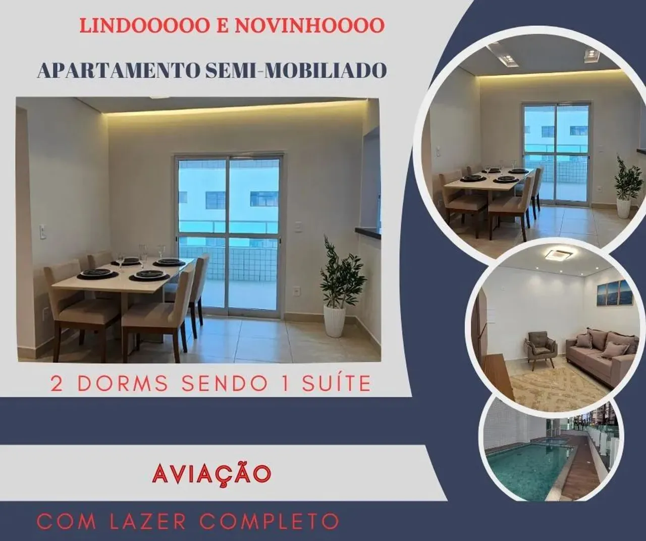 Apartamento para Venda em Praia Grande, Aviação, 2 dormitórios, 1 suíte, 1 banheiro, 1 vag