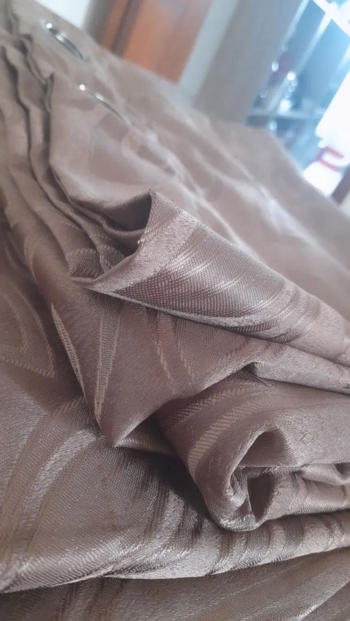 Cortina  em Poliéster  Marrom - Foto 5